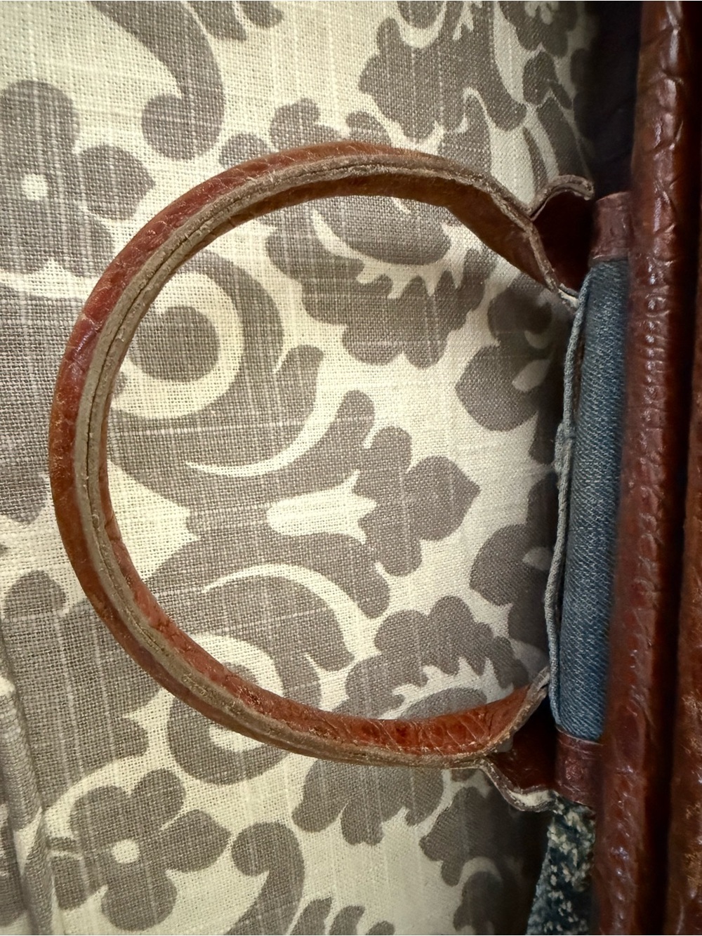 Clever Carriage Company Boho Denim & Croc with Lace & carpet bag style Handbag - Picture 13 of 16